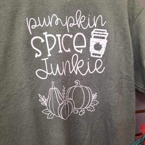 “Pumpkin spice junkie” custom t shirt